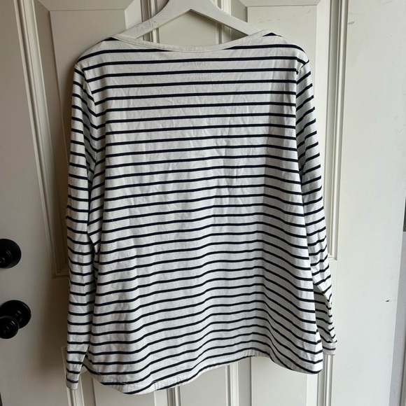New With Tags FATFACE white & black striped long sleeve shirt 95% organic cotton - Picture 3 of 8